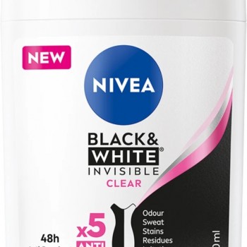Nivea Black & White Invisible Clear - Дамски део стик 50мл