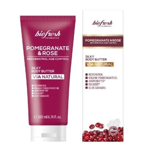 Biofresh Via Natural - Крем за тяло с нар и роза 200мл