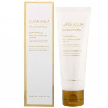 Missha Super Aqua Cell Renew Snail - Почистваща пяна за лице 100мл