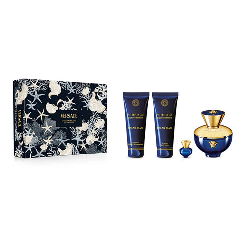 Versace Pour Femme Dylan Blue - Подаръчен комплект за жени: 100мл парфюм EDP + лосион за тяло 100мл + душ гел 100мл +EDP5мл 