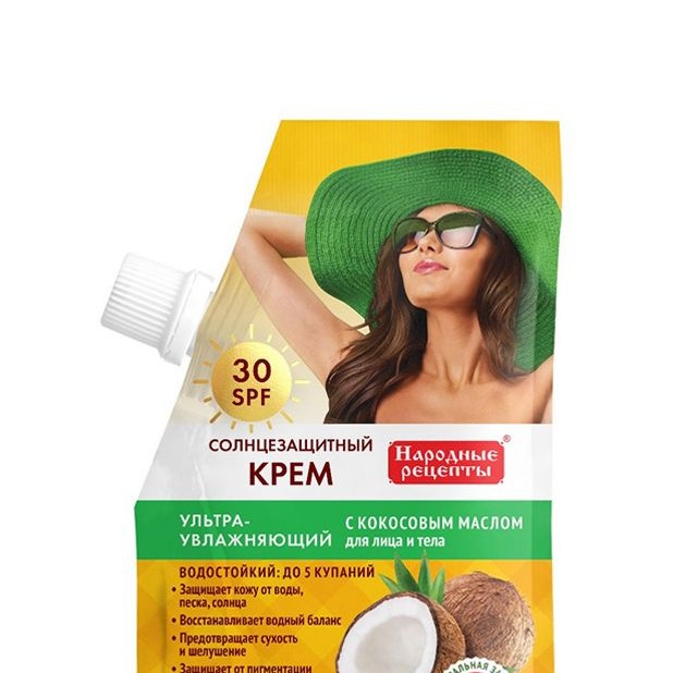 Fito Cosmetic - Слънцезащитен крем с кокосово масло SPF30