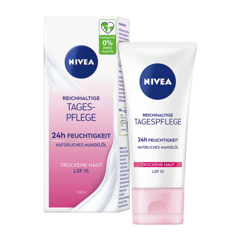 Nivea Day Cream 24h - Дневен хидратиращ крем за суха кожа SPF15, 50мл