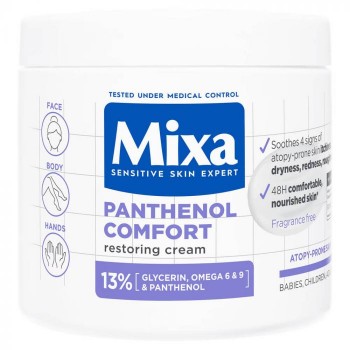 MIXA Panthenol Comfort - Регенериращ крем за тяло за суха към атопична кожа 400мл