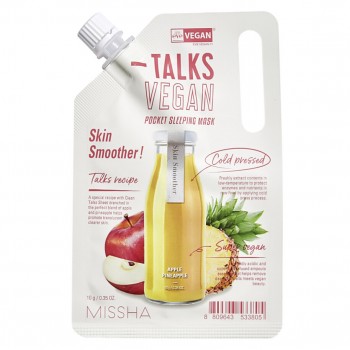 MISSHA Talks Vegan Skin Smoother - Маска за лице с ябълка и ананас 10гр