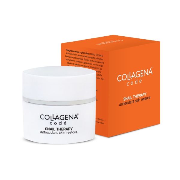 Collagena Code Snail Therapy Antioxidant Skin Restore - Крем за лице с екстракт от охлюви 50мл
