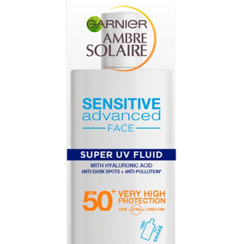 Garnier Ambre Solaire Sensitive Advanced SPF 50+ Слънцезащитен флуид за лице за чувствителна кожа
