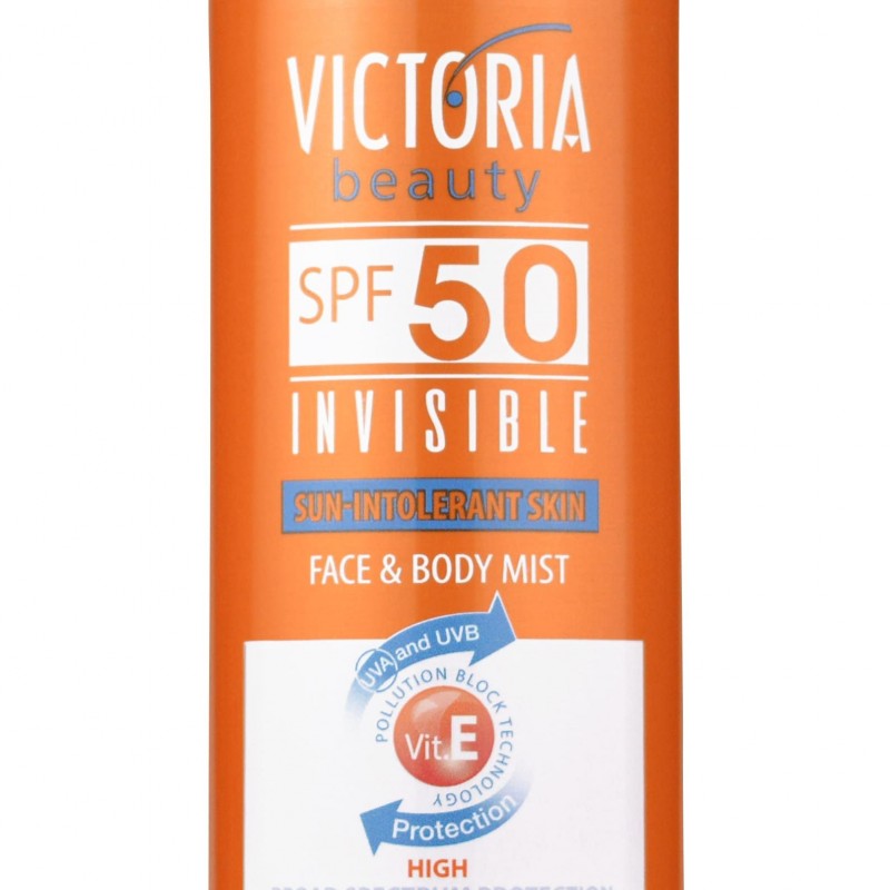 Victoria Beauty Invisible Face & Body Mist - Слънцезащитен спрей за лице и тяло SPF50, 150мл