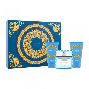 Versace Eau Fraiche - Подаръчен комплект за мъже: 50мл тоалетна вода + 50мл душ гел + 50мл балсам за след бръснене
