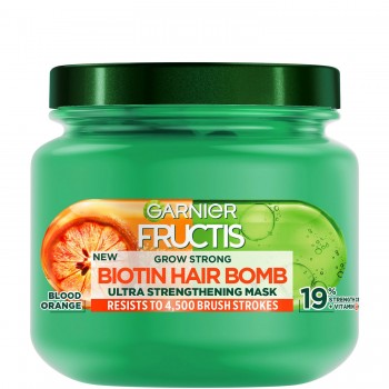 Garnier Fructis Grow Strong Biotin Hair Bomb - Укрепваща маска за тънка и късаща се коса 320мл