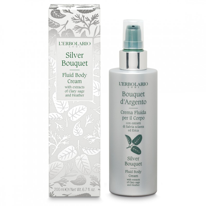 L'erbolario Silver Bouquet Fluid Body Cream - Сребърен букет Крем-флуид за тяло с екстракти от Салвия склареа и Пирен 200мл