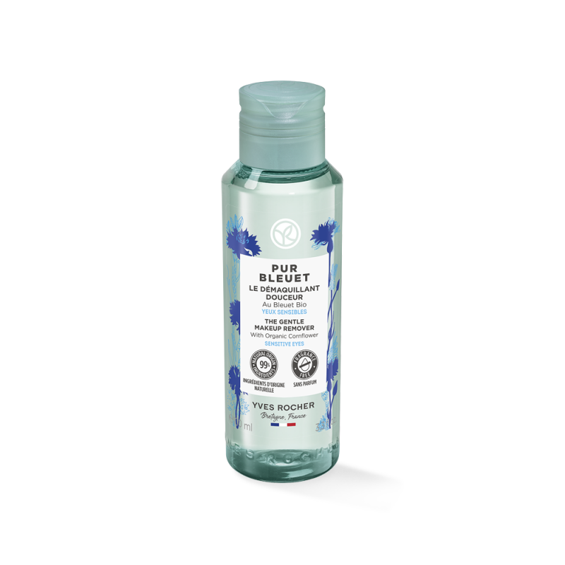 Yves Rocher Pur Bleuet Gentle Make up remover Sensitive Eyes Нежен лосион за премахване на грима за чувствителни очи 100мл
