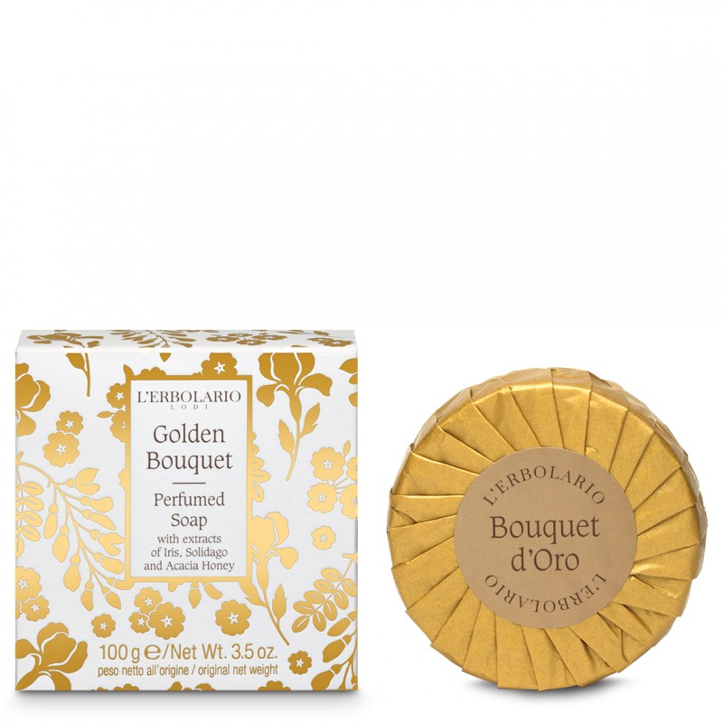 L'erbolario Golden Bouquet Perfumed Soap - Ароматен сапун с екстракти от Ирис, Солидаго и Акациев мед