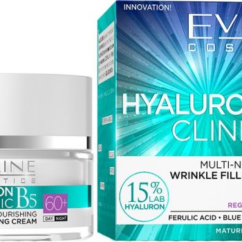 Eveline Hyaluron Clinic B5 Wrinkle Multi-Nourishing Filling Day Night Cream 60+ - Дневен и нощен крем за лице против бръчки 50мл