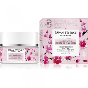 Eveline Japan Essence Illuminating Moisturizing Cream - Овлажняващ крем за лице с озаряващ ефект 50мл