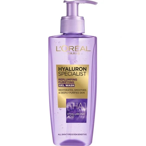 Loreal Hyaluron Specialist Replumping Purifying Gel Wash - Почистващ гел за лице с хиалуронова киселина 200мл