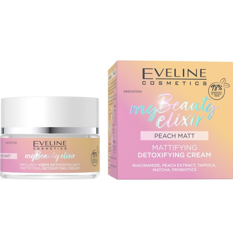 Eveline My Beauty Peach Matt - Детоксикиращ матиращ крем за лице 