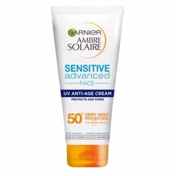Garnier Ambre Solaire Sensitive Advanced UV Anti-age Cream - Слънцезащитен крем за лице SPF50, 50мл