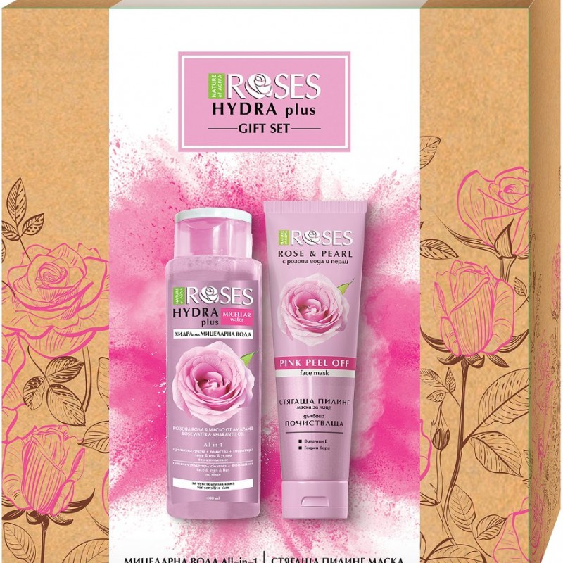Nature of Agiva Hydra Plus Gift Set - Подаръчен комплект с мицеларна вода и пилинг маска за лице