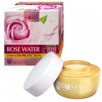 Nature of Agiva Roses Nourishing Day cream UVA + UVB Protection - Подхранващ защитен дневен крем SPF20, 50мл