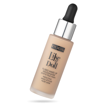 Pupa Like a Doll Fluid -Усъвършенстващ флуид за грим, ефект на гола кожа.