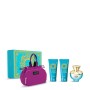 Versace Pour Femme Dylan Turquoise - Подаръчен комплект за жени: Парфюм EDT 100 мл + Боди гел 100 мл + Душ гел 100 мл + несесер