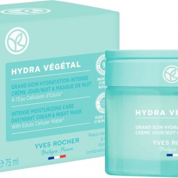 Yves Rocher Hydra Vegetal Grand soin hydratation intense - Дневен крем, нощен крем и нощна маска за лице 3 в 1