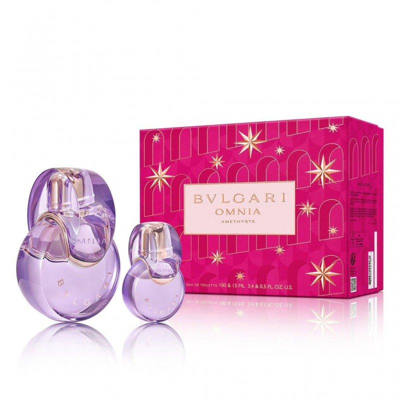 Bvlgari Omnia Amethyste - Подаръчен комплект за жени: 100мл парфюм EDT + 15мл парфюм EDT