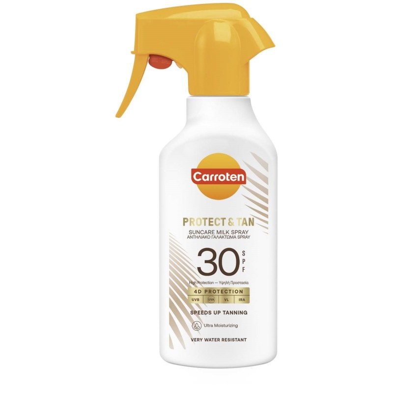 Carroten слънцезащитен спрей-мляко Protect&Tan SPF 30, 270 ml
