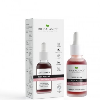 BIOBALANCE СУПЕР СЕРУМ ЗА ДЪЛБОК ПИЛИНГ AHA 10% + BHA 2% + ЧЕРВЕНИ ВОДОРАСЛИ