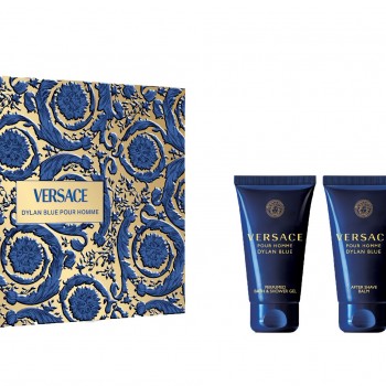 Versace Pour Homme Dylan Blue - Подаръчен комплект за мъже: 50мл душ гел + 50мл тоалетна вода + 50мл балсам за след бръснене