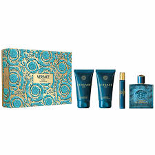 Versace Eros - Подаръчен комплект за мъже: 100мл парфюм ЕДП + 10мл парфюм ЕДП + душ гел 75мл +балсам за след бръснене 75 мл