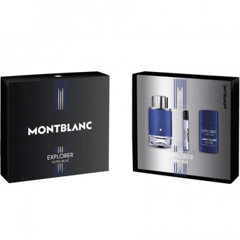 Mont Blanc Explorer Ultra Blue - Подаръчен комплект за мъже 100мл парфюм EDP + 7.5мл парфюм EDP + Deodorant stick 75 g