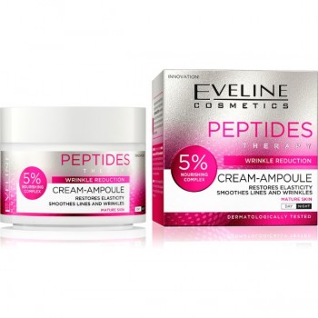 EVELINE CREAM-AMPOULE PEPTIDES ДНЕВЕН/НОЩЕН КРЕМ ЗА ЛИЦЕ ЗА РЕДУЦИРАНЕ НА БРЪЧКИТЕ