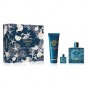 Versace Eros Eau De  Parfum - Подаръчен комплект за мъже - 100 мл Парфюм + 10 мл Парфюм + 150 мл душ гел