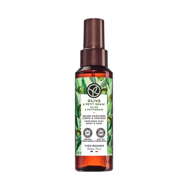 Yves Rocher BAIN NATURE Мист Маслина и петигрен -Лек и релаксиращ аромат за тяло и коса