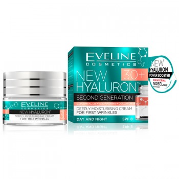 Eveline New Hyaluron 30+ Дневен и нощен крем при първи бръчки 50мл