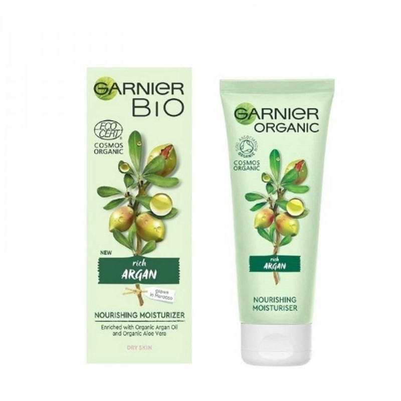 Garnier Bio Argan Nourishing Moisturizer - Подхранващ и овлажняващ био крем за лице с арган от серията "Garnier Bio" 50мл