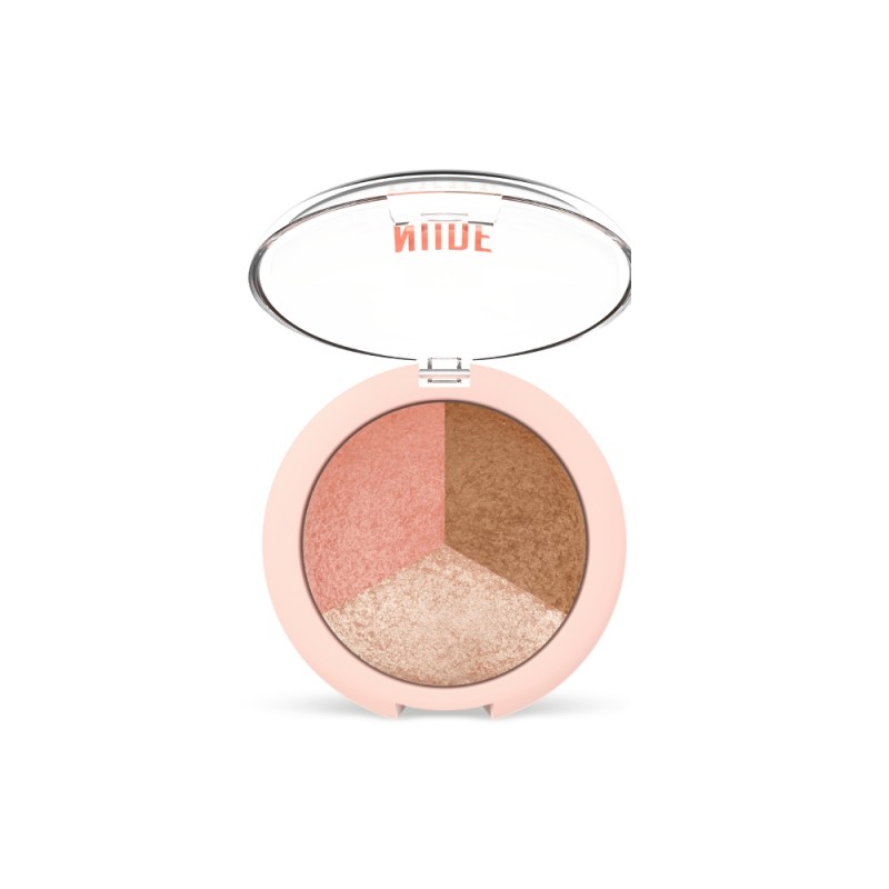 Golden Rose Nude Look Baked Trio Face Powder - Трио пудра за лице от серията "Nude Look"