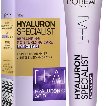 LOREAL Hyaluron Specialist Eye Cream - Крем за околоочен контур с хиалуронова киселина от серията "Hyaluron Specialist"