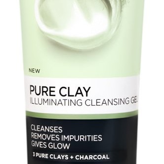 LOREAL Pure Clay Illuminating Cleansing Gel - Почистващ гел за лице с 3 вида глина и растителен въглен от серията "Pure Clay" 150мл