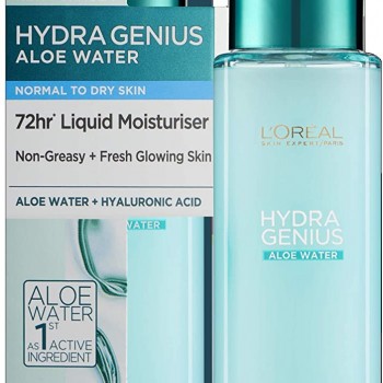 LOREAL Hydra Genius Aloe Water The Liquid Care - Хидратиращ флуид за лице за нормална и суха кожа