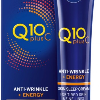 Nivea Q10 Plus C Anti-Wrinkle + Energy Skin Sleep Cream - Енергизиращ нощен крем против бръчки от серията "Q10 plus C" 40мл