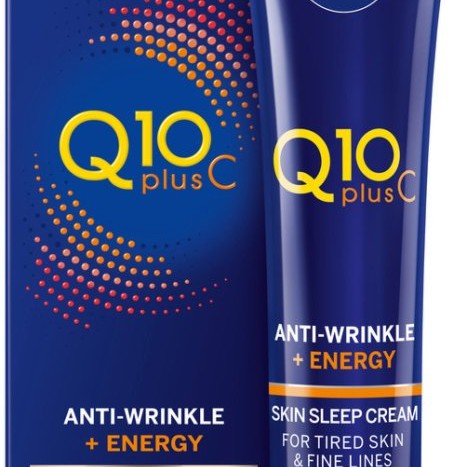 Nivea Q10 Plus C Anti-Wrinkle + Energy Skin Sleep Cream - Енергизиращ нощен крем против бръчки от серията "Q10 plus C" 40мл