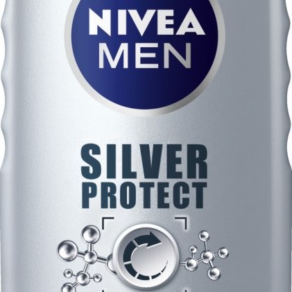 Nivea Men Silver Protect Shower Gel - Душ гел за мъже за лице, коса и тяло със сребърни йони от серията "Silver Protect"