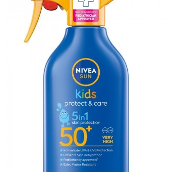 Nivea Sun Kids Protect & Care Детски слънцезащитен спрей с помпа SPF50+ 270 мл